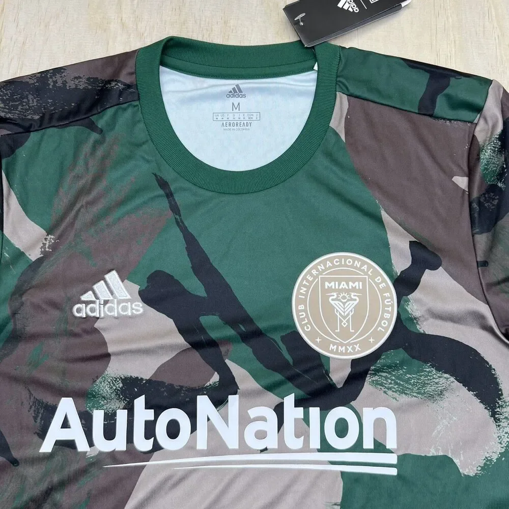 NEW Inter Miami CF adidas Camo 2021 Pre-Match  Performance Top Shirt MD